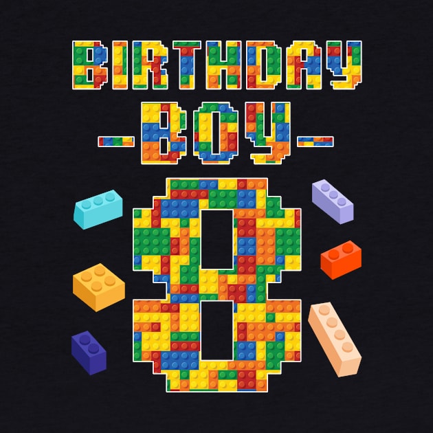 8th Birthday Building Block B-day Boy Gift For Boys Kids by truong-artist-C